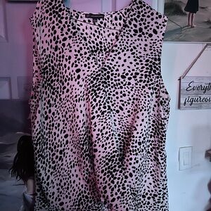 Adrianna Papell Black and White Spotted Blouse